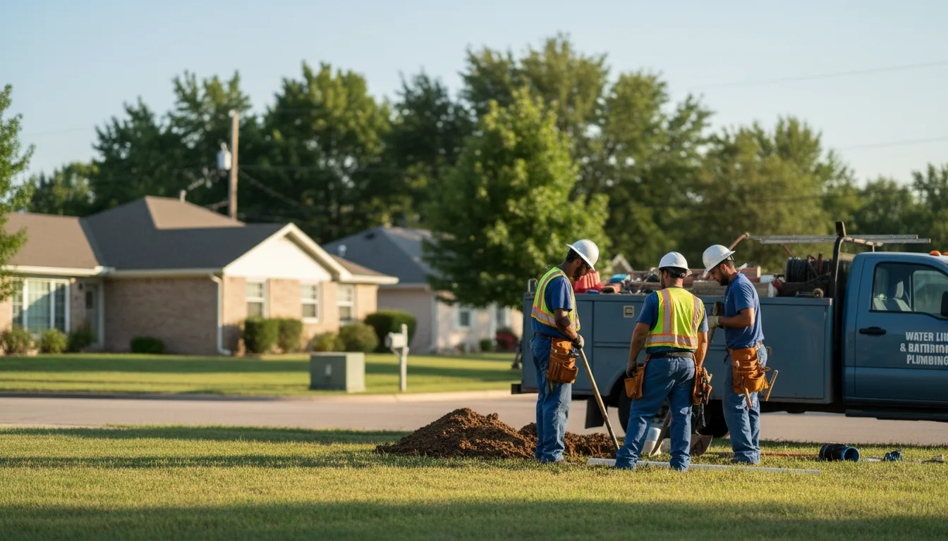 Residential water line and bathroom plumbing service in Ralls, TX